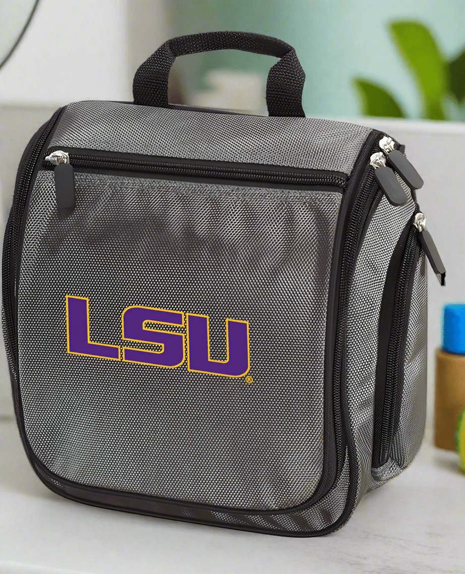 LSU Tigers Toiletry Bag or Mens LSU Travel Shaving Kit Gray