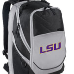 LSU Tigers Laptop Backpack – Official Louisiana State University Bookbag – 17" Laptop Sleeve, NCAA School Gear – 600D Polyester Black and Gray