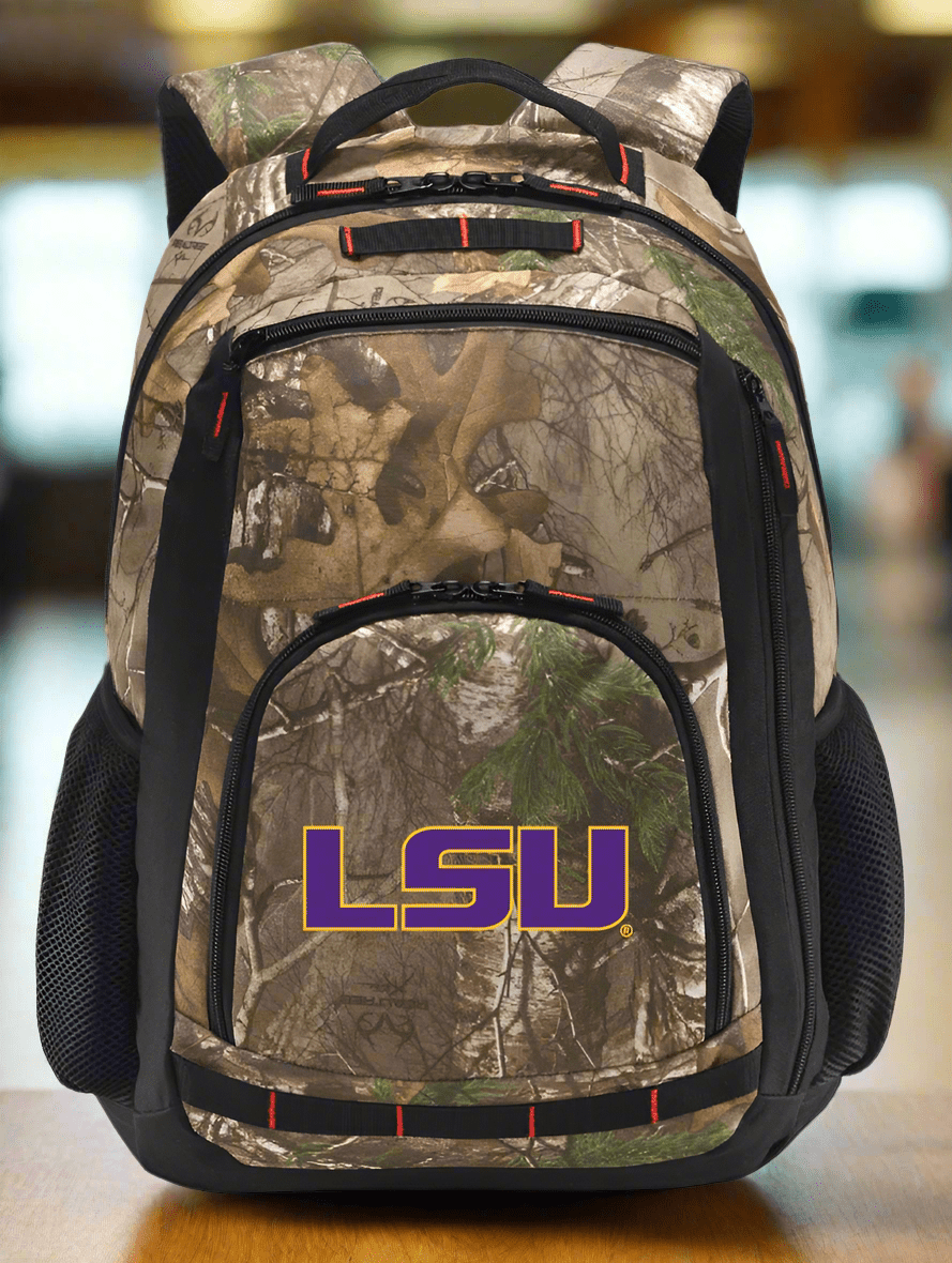 LSU Tigers Camo Backpack LSU Laptop Computer Backpack