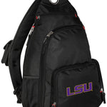 LSU Tigers Sling Backpack LSU Crossbody Bag Black