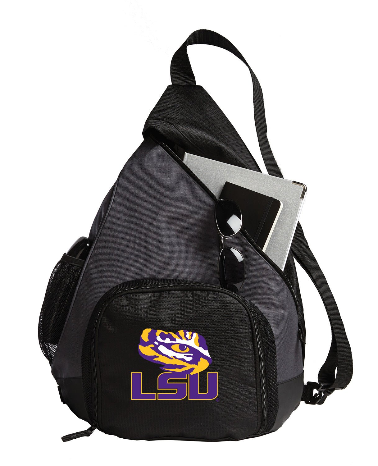 LSU Sling Backpack LSU Tigers Bag with Soccer Ball or Volleyball Bag Sports Gear Compartment Practice Bag