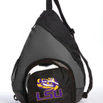 LSU Sling Backpack LSU Tigers Bag with Soccer Ball or Volleyball Bag Sports Gear Compartment Practice Bag