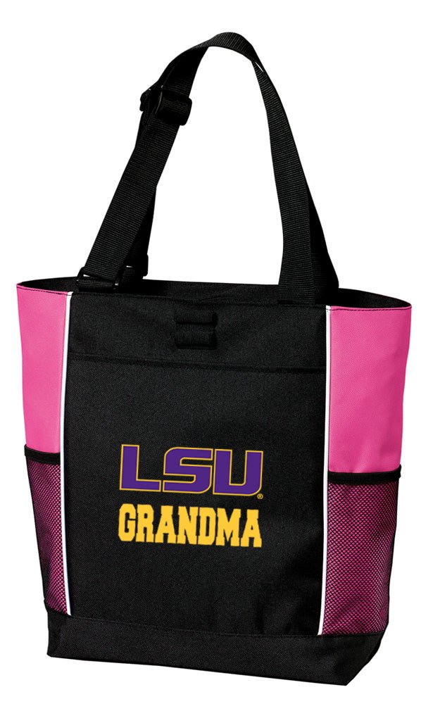 LSU Tigers Tote Bag LSU Carryall Tote Grandma on Pink