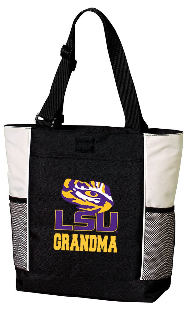 LSU Tote Bag Official LSU Tigers Carryall Totes Grandma on White