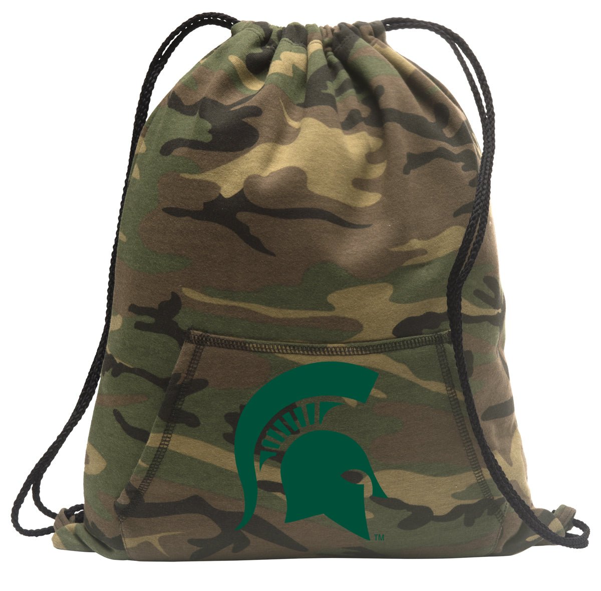 Michigan State Camo Drawstring Backpack MSU Spartans Hoody Style Cinch Pack Bag