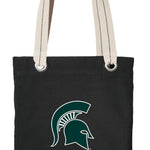 Michigan State Tote Bag MSU Spartans Deluxe Canvas Shoulder Bag Black