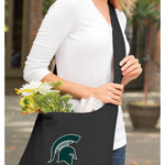 Michigan State Cross Body Bag MSU Spartans Shoulder Tote Bag - Sling Style Black