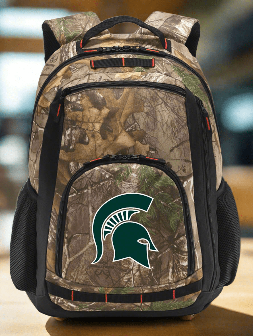 Michigan State Backpack Camo MSU Spartans Laptop Computer Backpack