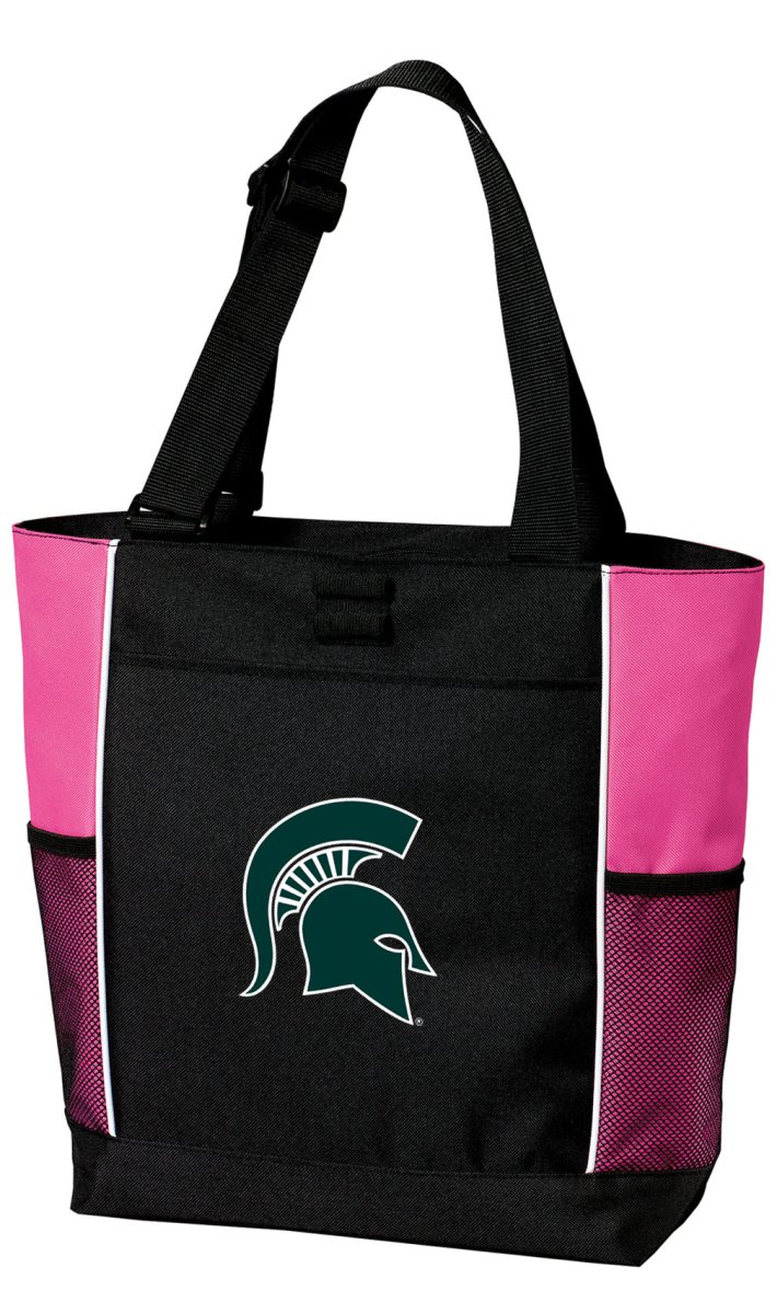 Michigan State Tote Bag MSU Spartans Carryall Tote Pink