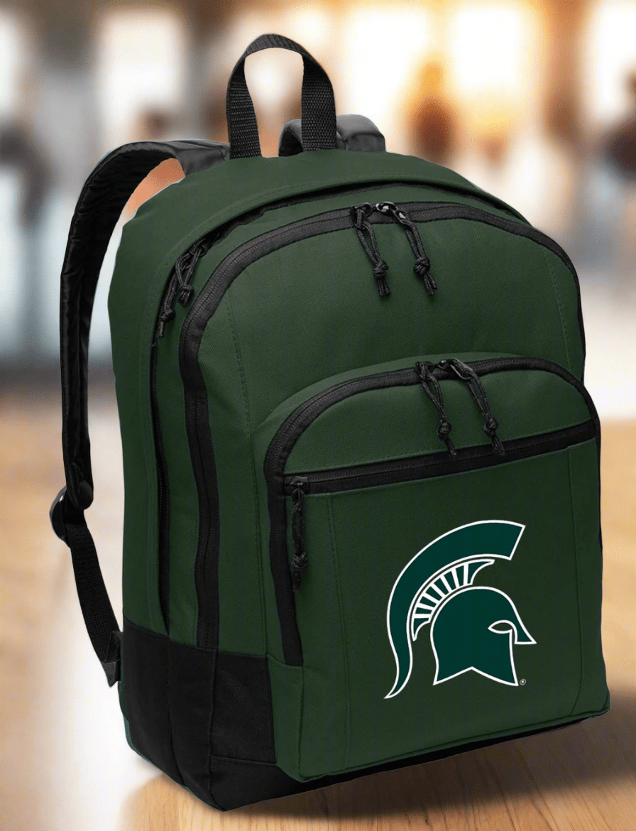 Michigan State Backpack MSU Spartans Medium Classic Style Backpack Dark Green