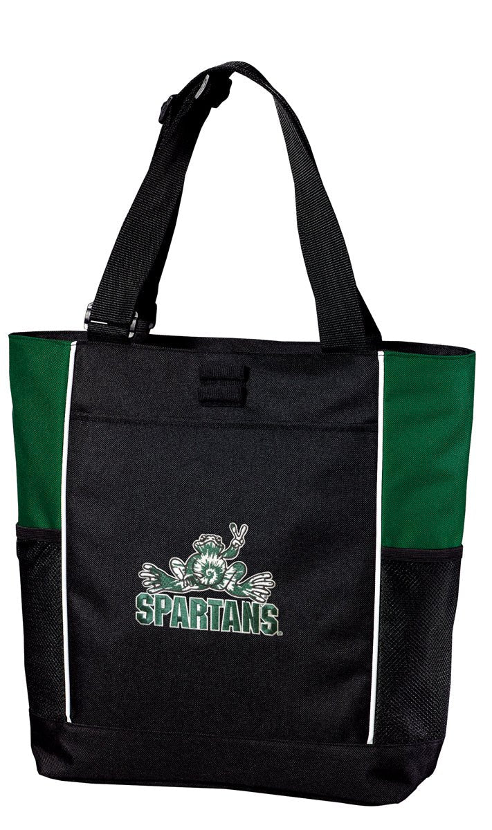 Michigan State Tote Bag MSU Peace Frog Carryall Tote Green