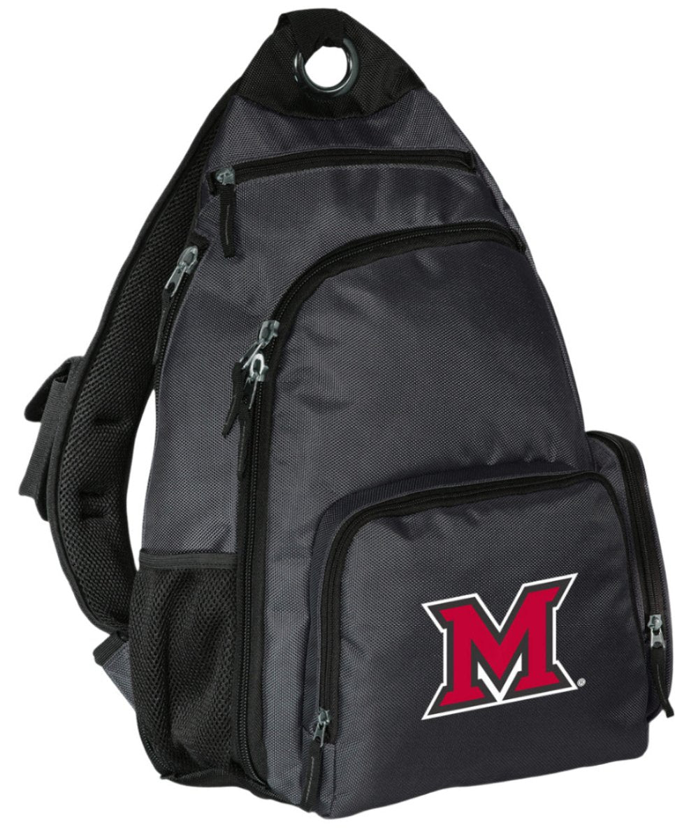 Miami University Sling Backpack Miami of Ohio Crossbody Bag Gray