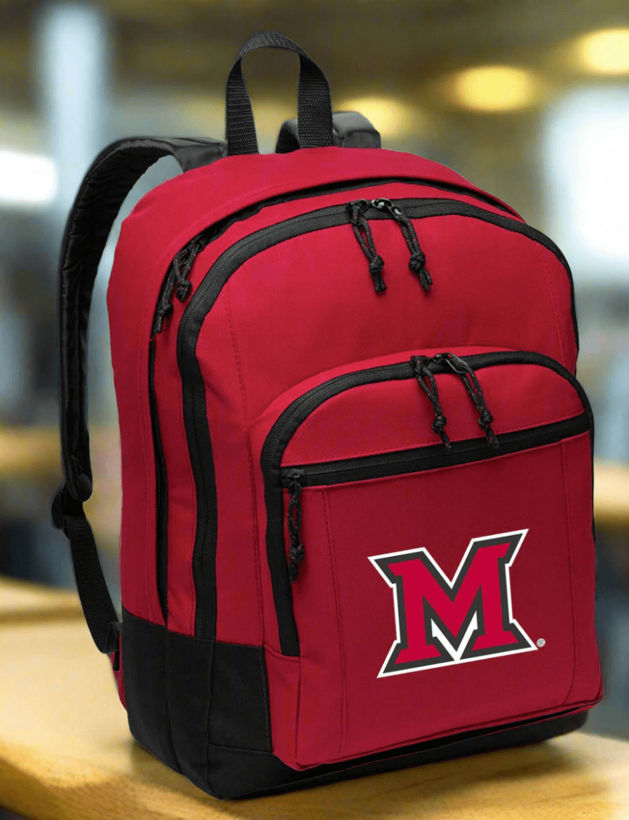 Miami University Backpack Miami RedHawks Medium Classic Style Backpack Red