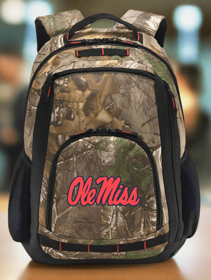 Ole Miss Camo Backpack University of Mississippi Laptop Computer Backpack