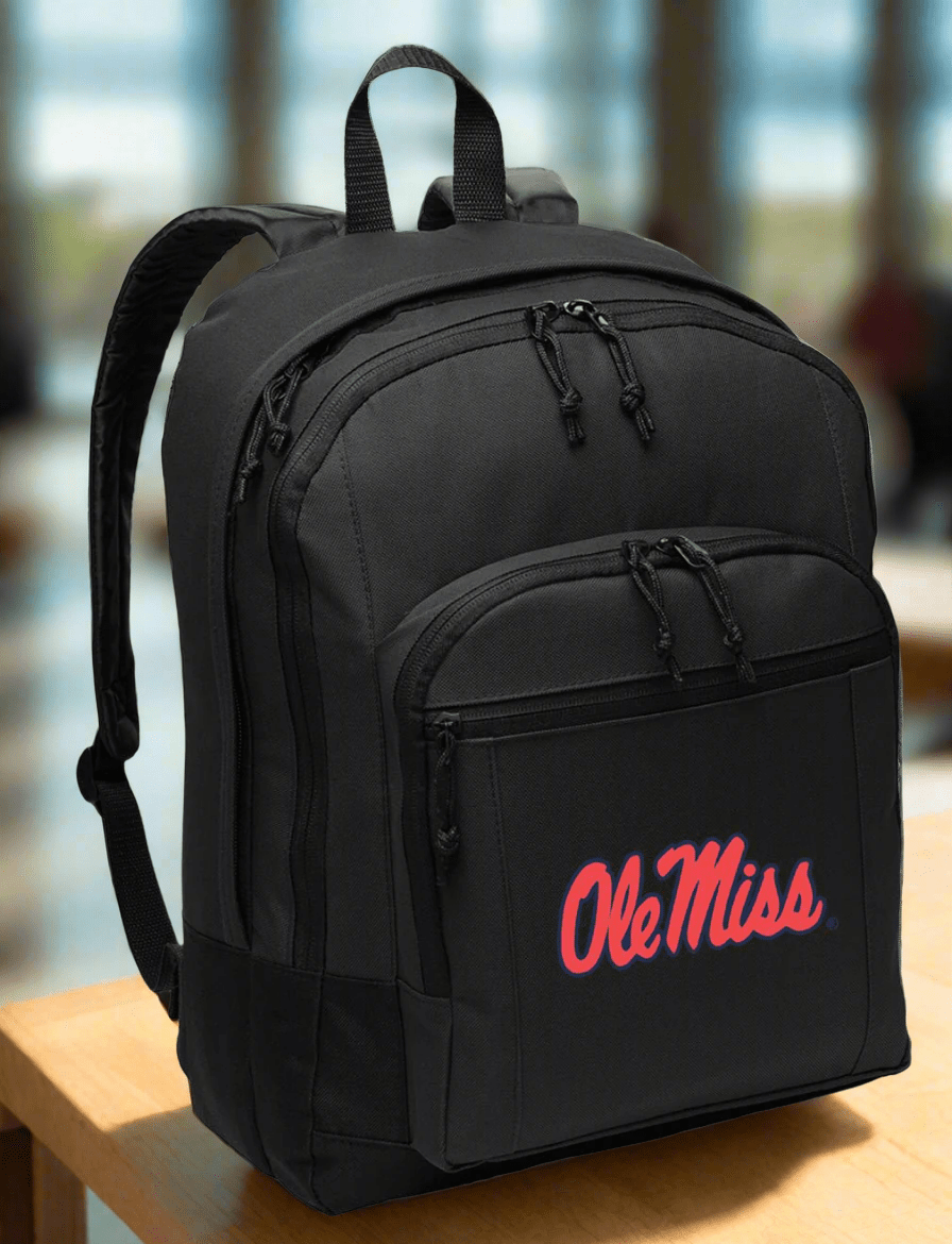 Ole Miss Backpack University of Mississippi Medium Classic Style Backpack Black