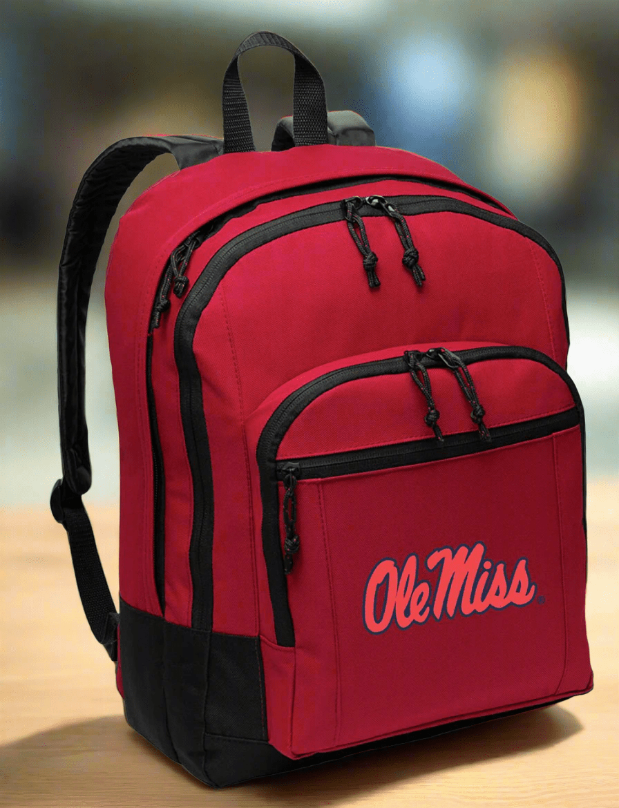 Ole Miss Backpack University of Mississippi Medium Classic Style Backpack Red
