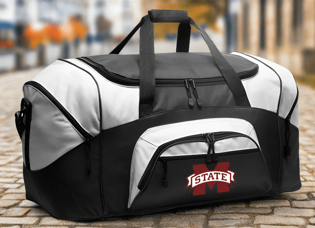 Large Mississippi State Bulldogs Duffel Bag β Gym, Travel & Suitcase-Style Gear Bag Maroon