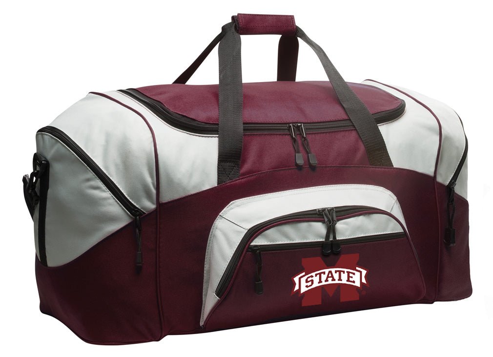 Large Mississippi State Bulldogs Duffel Bag β Gym, Travel & Suitcase-Style Gear Bag Maroon