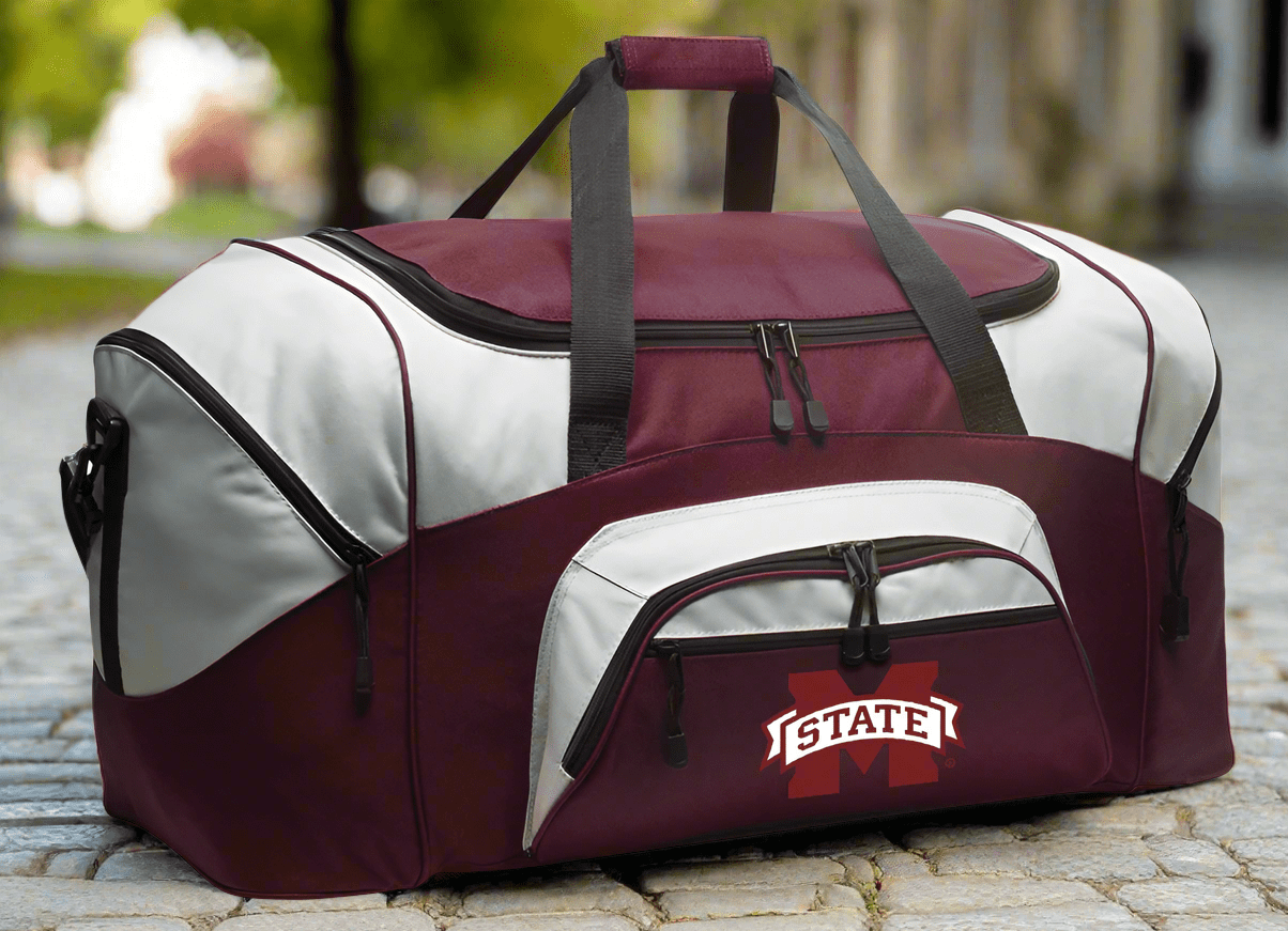 Large Mississippi State Bulldogs Duffel Bag β Gym, Travel & Suitcase-Style Gear Bag Pink