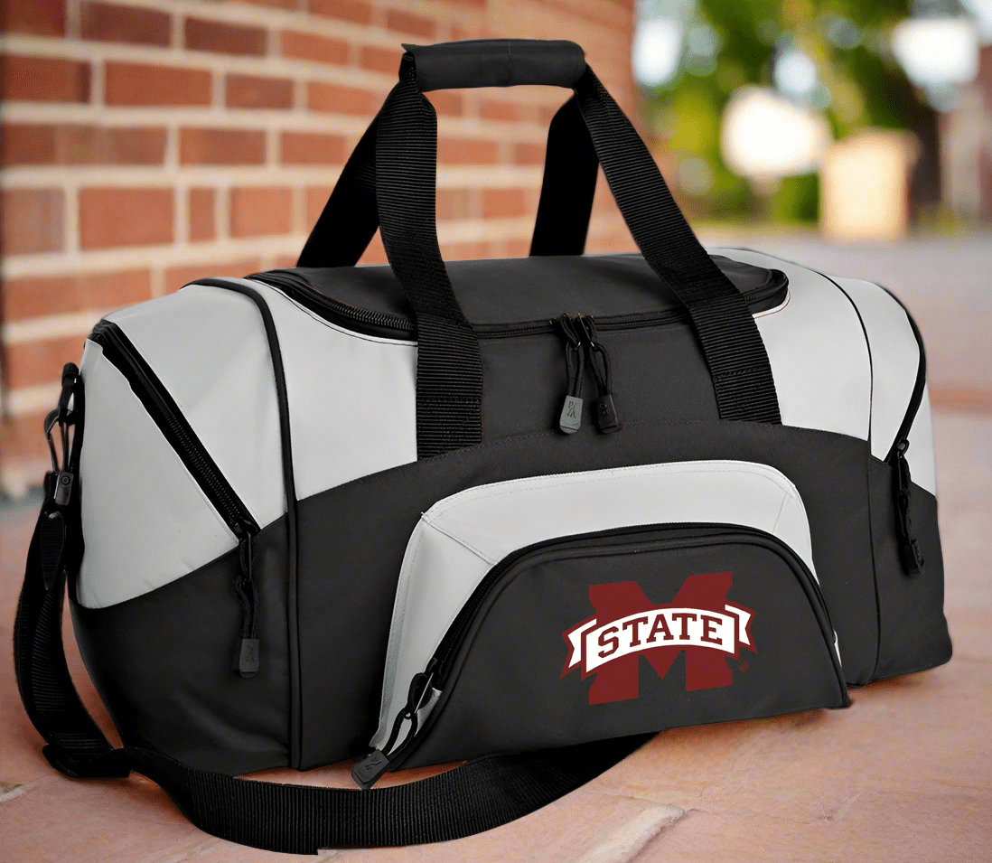 Mississippi State Small Duffel Bag MSU Bulldogs Carryon Suitcase or Gym Bag Maroon