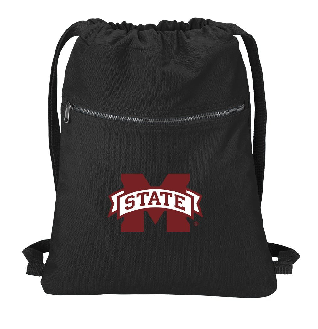 Mississippi State Canvas Drawstring Backpack Mississippi State Bulldogs Cotton Cinch Pack Bag