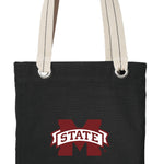 Mississippi State Tote Bag MSU Bulldogs Deluxe Canvas Shoulder Bag Black