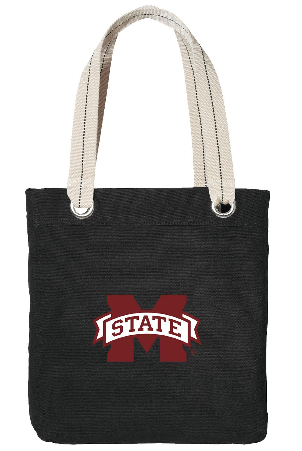 Mississippi State Tote Bag MSU Bulldogs Deluxe Canvas Shoulder Bag Black