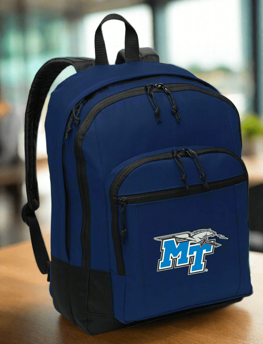 Middle Tennessee Backpack MTSU Medium Classic Style Backpack Navy