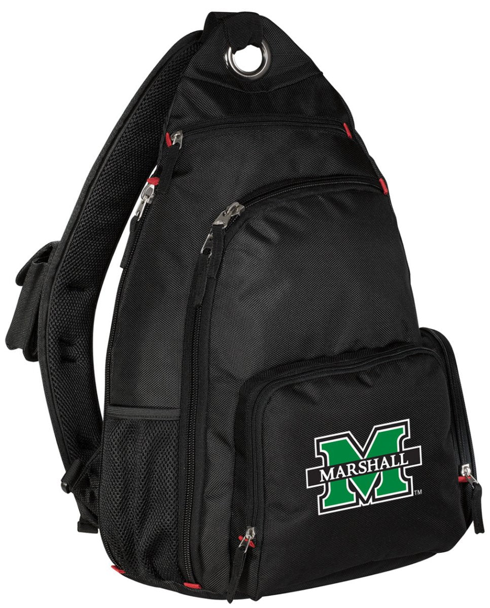 Marshall University Sling Backpack MU Herd Crossbody Bag Black