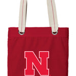 University of Nebraska Tote Bag Deluxe Canvas Shoulder Bag Red