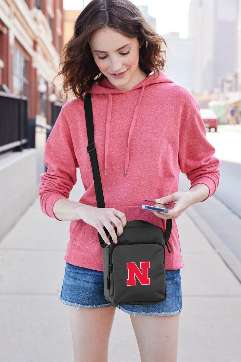 University of Nebraska Crossbody Bag Travel Sling Pack Gray