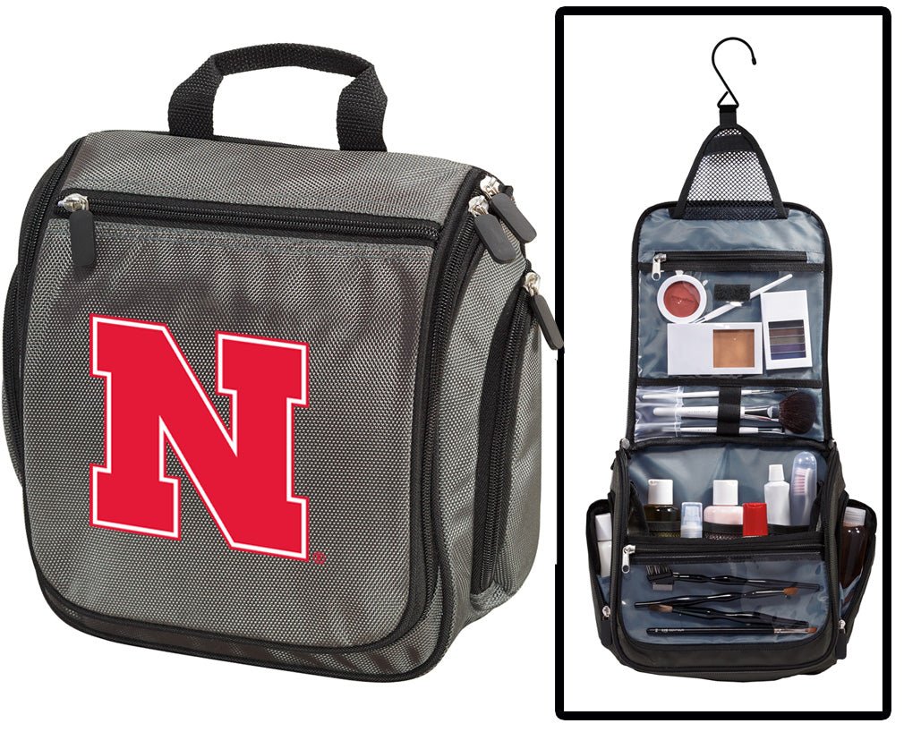 University of Nebraska Toiletry Bag – Official Huskers Travel Organizer for Students, Alumni & Fans Gray
