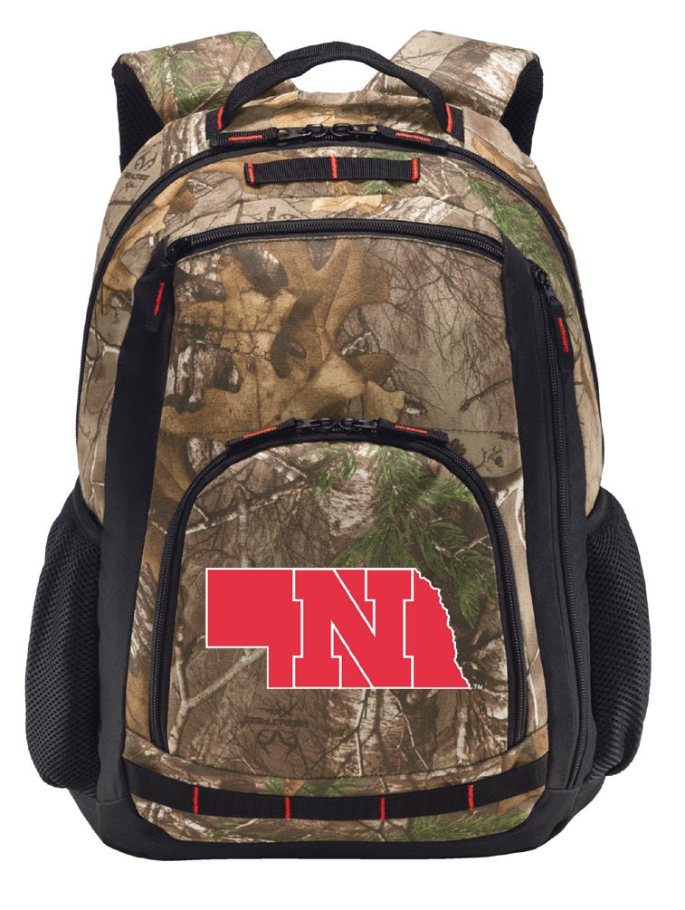 University of Nebraska Logo Camo Backpack Huskers Laptop Computer Backpack