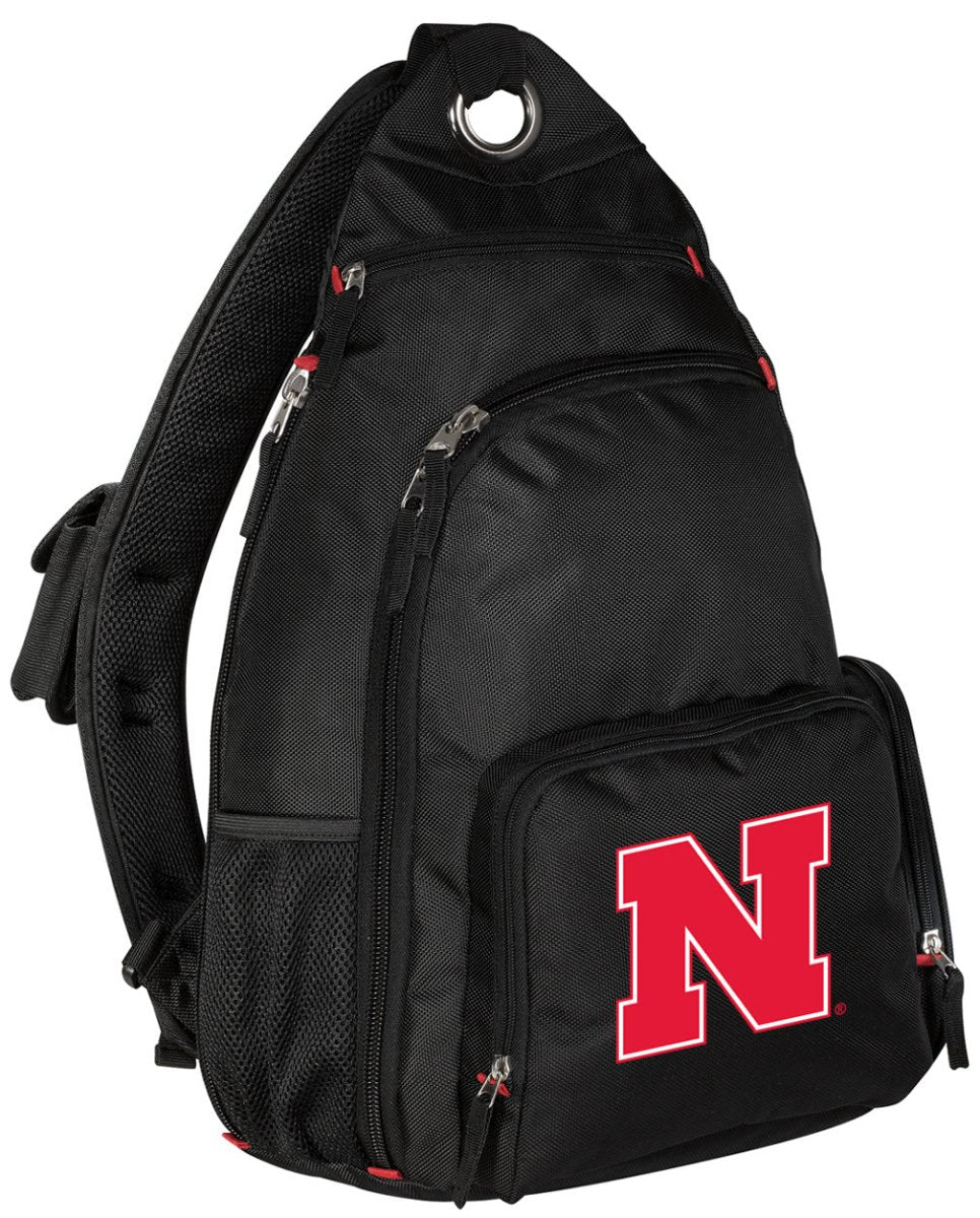 University of Nebraska Sling Backpack Nebraska Huskers Crossbody Bag Black