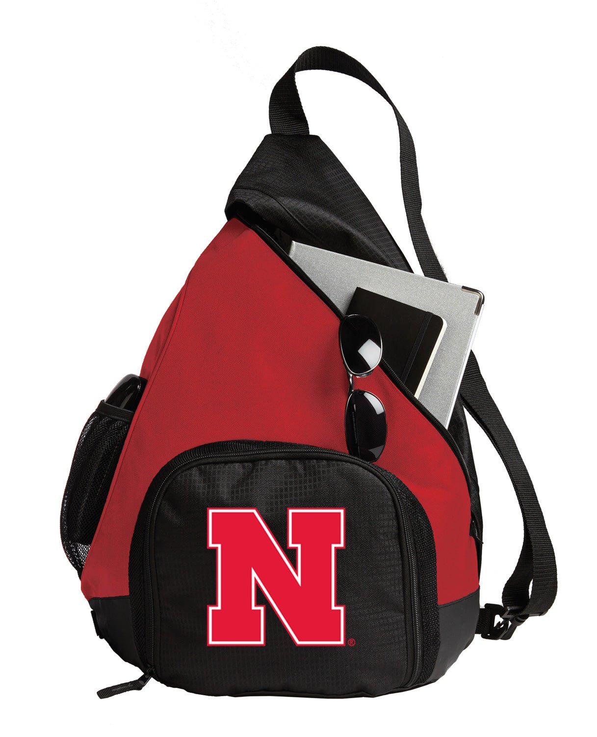 University of Nebraska Sling Backpack with Soccer Ball or Volleyball Bag Sports Gear Practice Bag Red