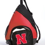 University of Nebraska Sling Backpack with Soccer Ball or Volleyball Bag Sports Gear Practice Bag Red