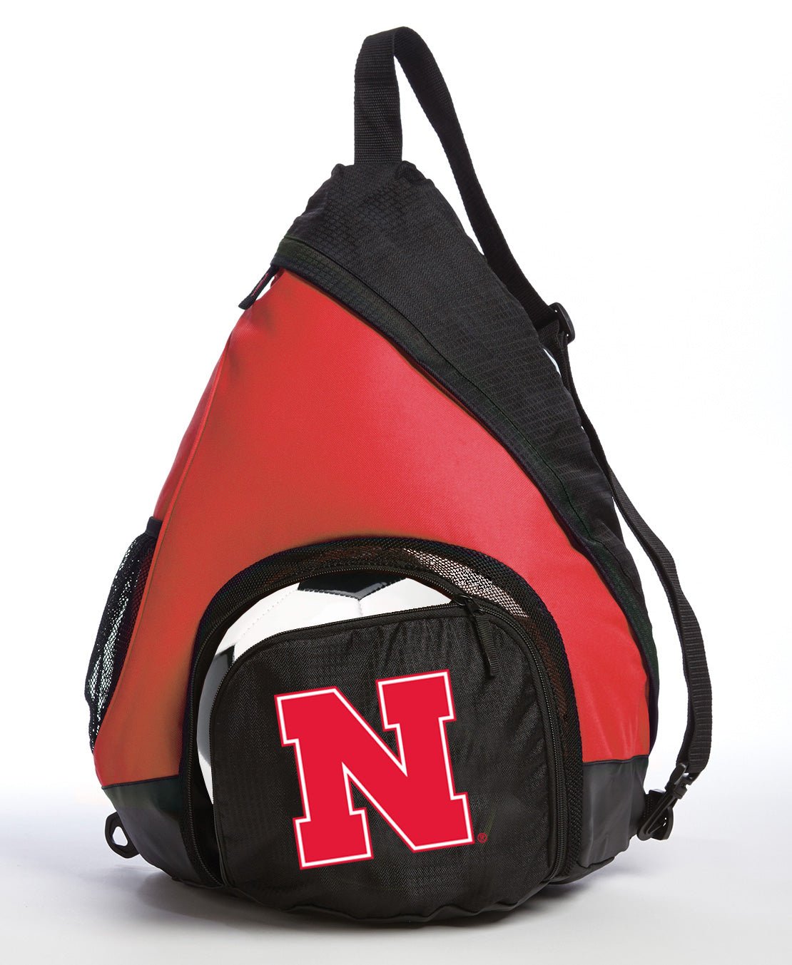 University of Nebraska Sling Backpack with Soccer Ball or Volleyball Bag Sports Gear Practice Bag Red