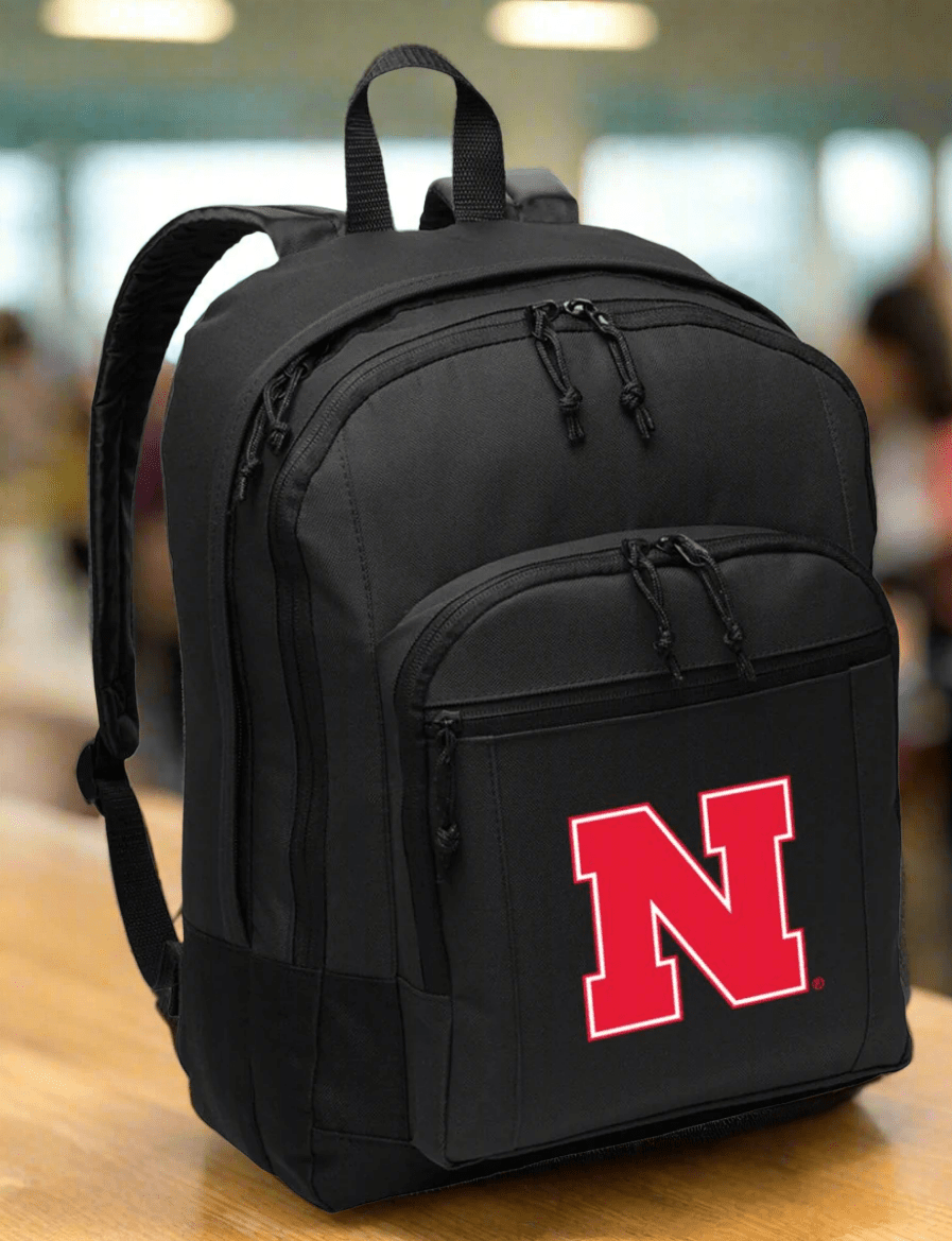 University of Nebraska Backpack Medium Classic Style Backpack Black