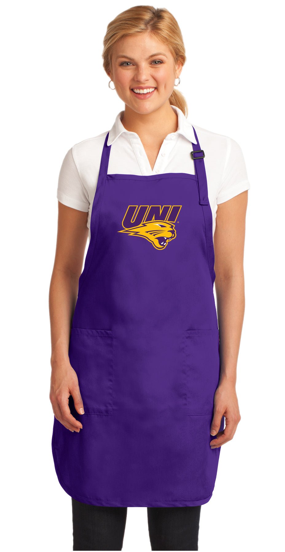 Northern Iowa Apron Official UNI Panthers Aprons - Stain Resistant Fabric Purple