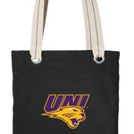 Northern Iowa Tote Bag UNI Panthers Deluxe Canvas Shoulder Bag Black