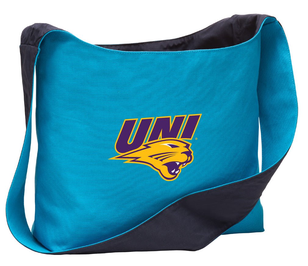 Northern Iowa Cross Body Bag UNI Panthers Shoulder Tote Bag - Sling Style Turquoise