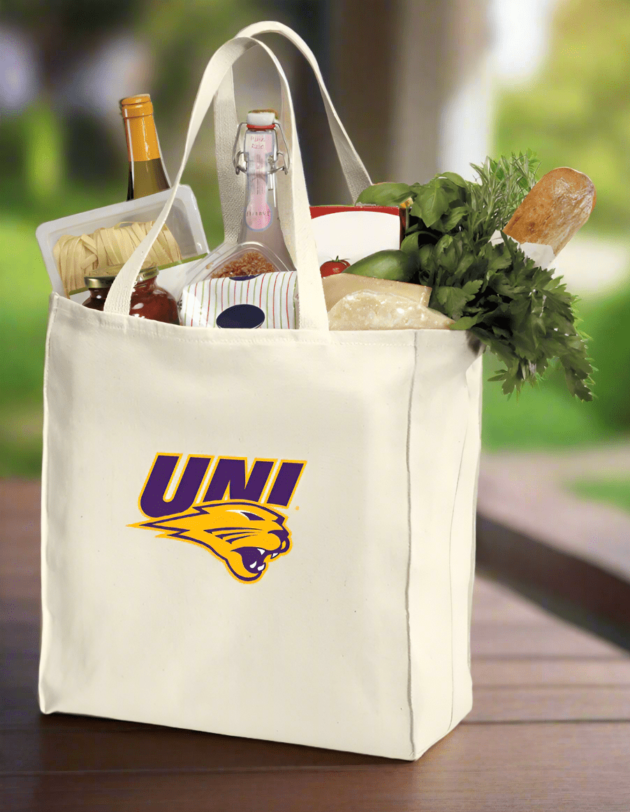 Northern Iowa Grocery Shopping Bag UNI Panthers Reusable Cotton Bag