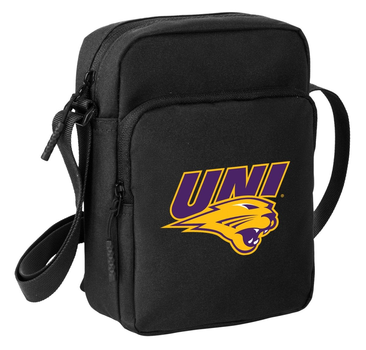 Northern Iowa Crossbody Bag UNI Panthers Travel Sling Pack Black