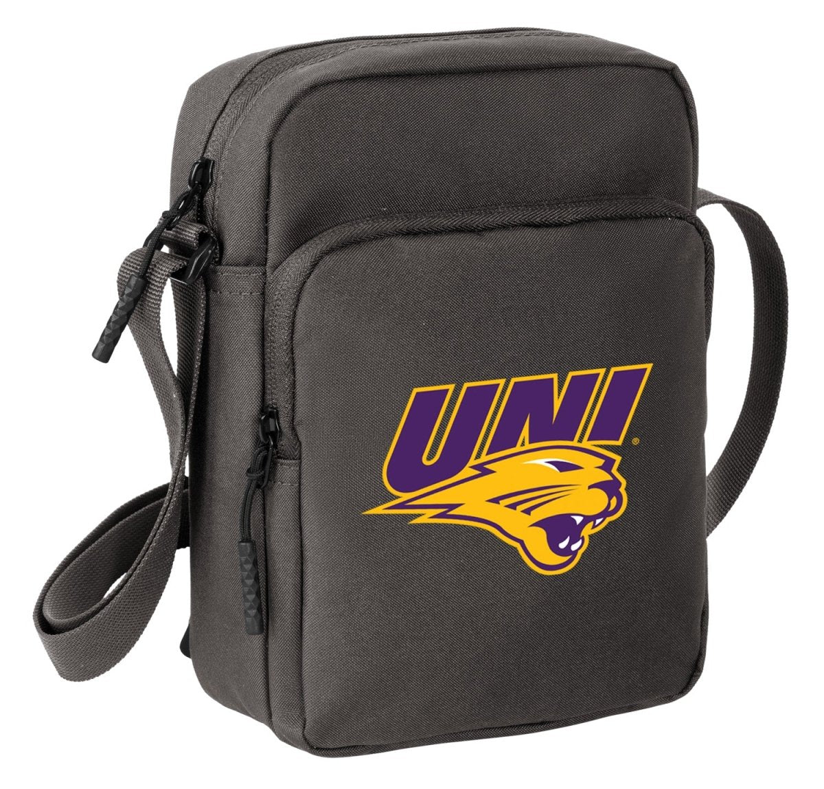 Northern Iowa Crossbody Bag UNI Panthers Travel Sling Pack Black