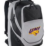 Northern Iowa Laptop Backpack – Official UNI Panthers Bookbag – 17" Laptop Sleeve, NCAA School Gear – 600D Polyester Black and Gray