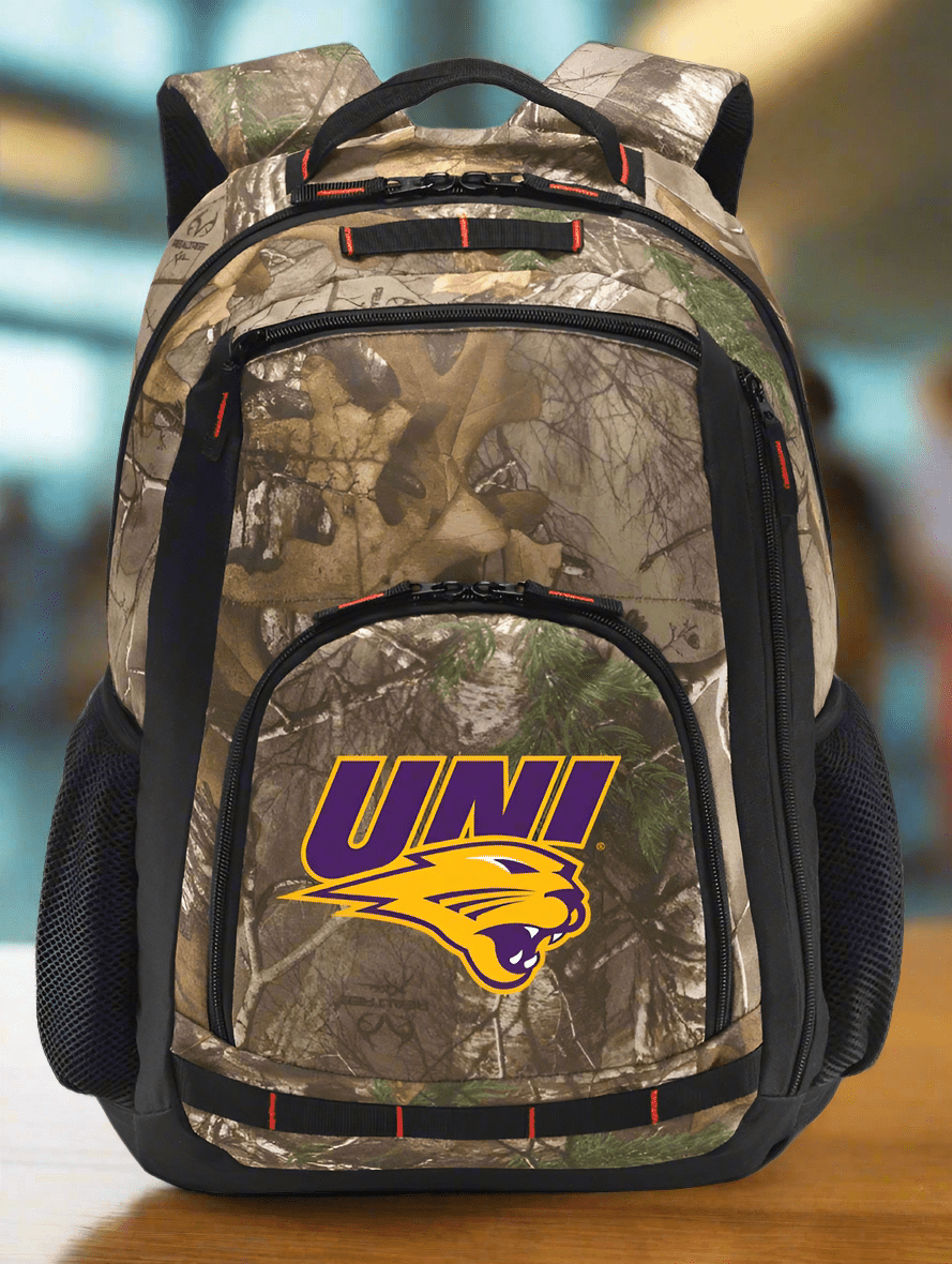 University of Northern Iowa Camo Backpack UNI Panthers Laptop Computer Backpack