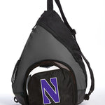 Northwestern Sling Backpack NU Bag with Soccer Ball or Volleyball Bag Sports Gear Compartment Practice Bag