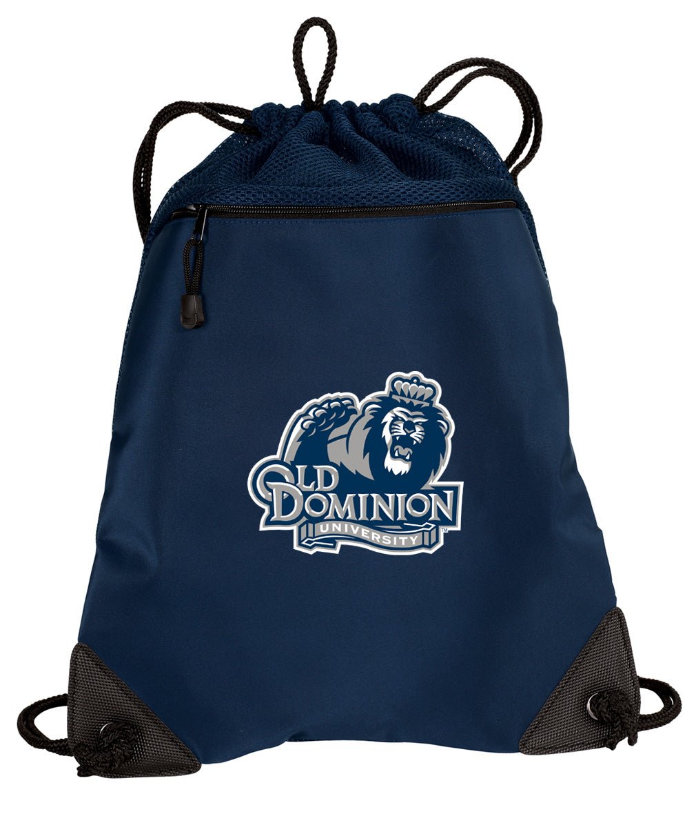 Old Dominion University Drawstring Backpack ODU Cinch Pack - Mesh & Microfiber Navy