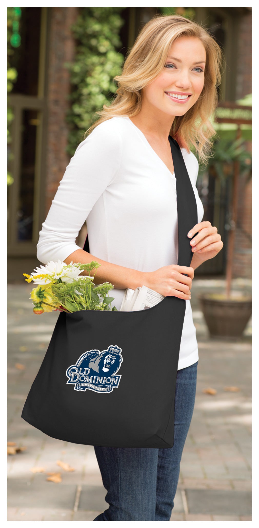 Old Dominion University Cross Body Bag ODU Shoulder Tote Bag - Sling Style Black