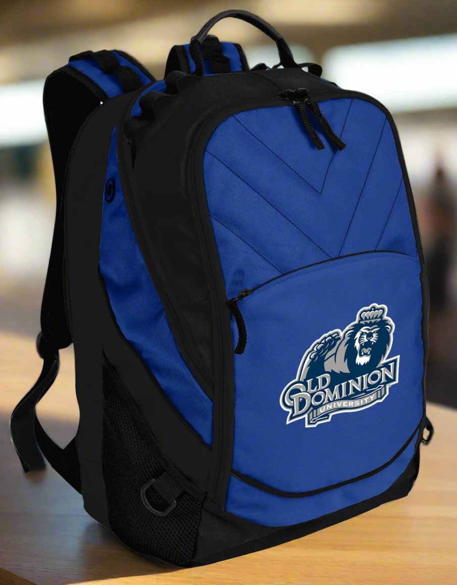 ODU Laptop Backpack – Official Old Dominion Monarchs Bookbag – 17" Laptop Sleeve, NCAA School Gear – 600D Polyester Blue
